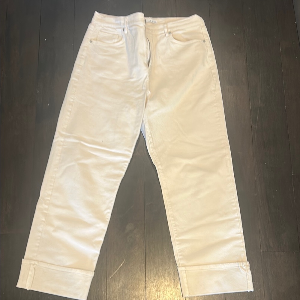 Cream Straight-Leg Pants